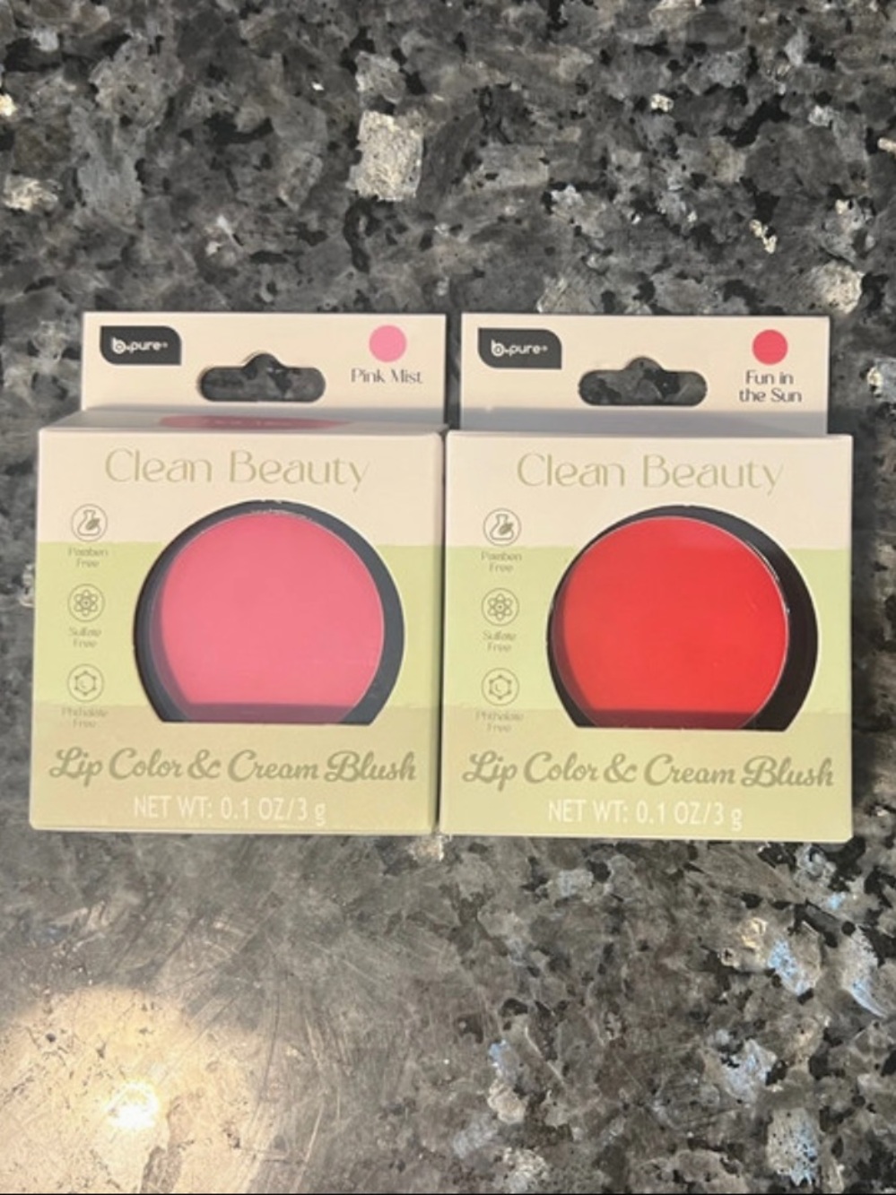 B-Pure Clean Beauty 2 Lip Color & Cream Blush Combo New